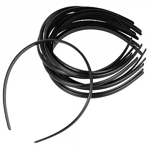 Обруч для волос Пластик 12 шт. Черный - Фото 1