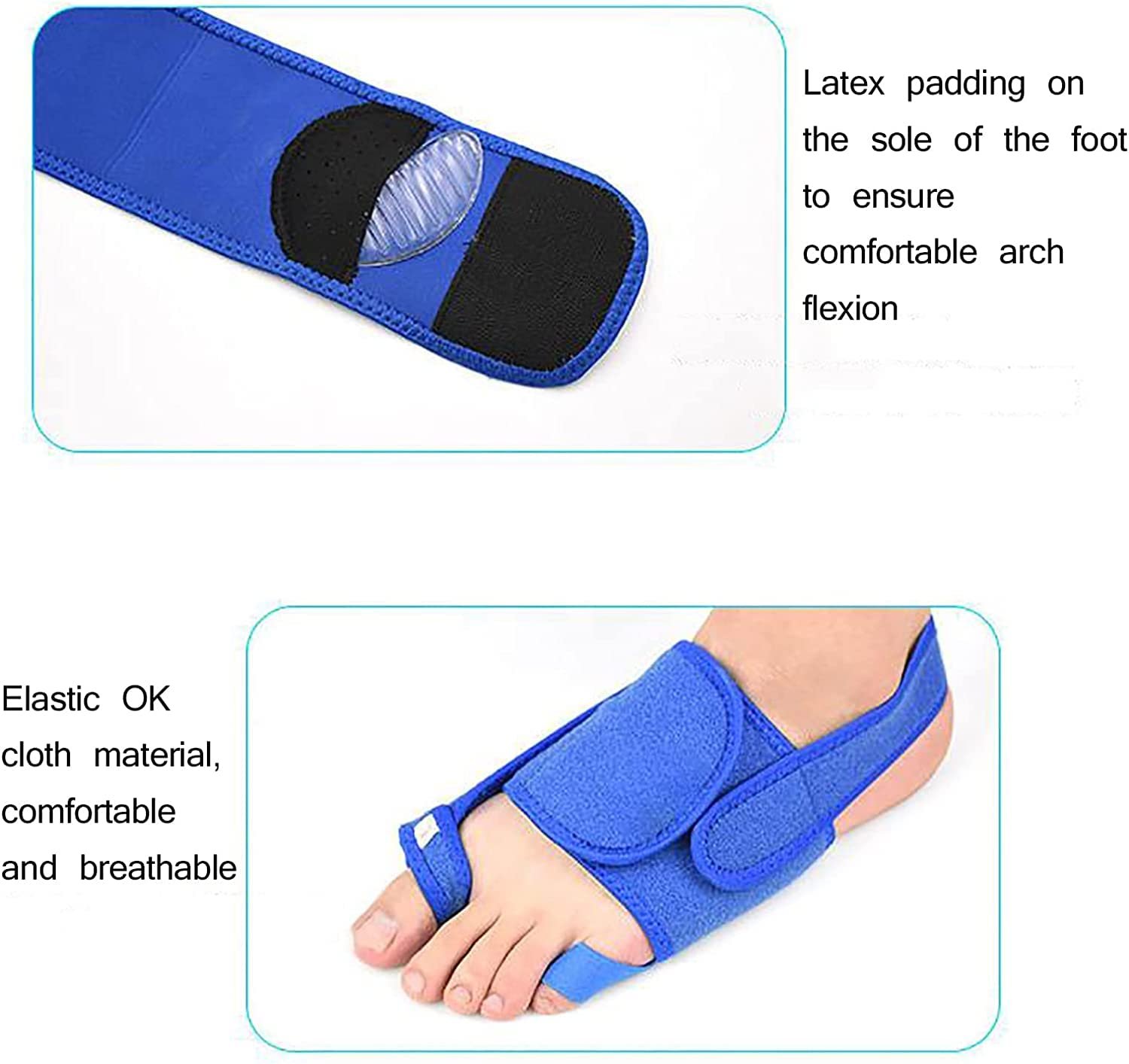 Коректор великого пальця стопи з регульованим розміром, дихаючий, для жінок та чоловіків, коректор Hallux Valgus, фото №4