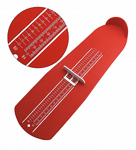 Линейка-стелька для измерения ступней Leluno Измеритель стопомер размера обуви ребенка и взрослых до 31 см Красный synthetic.ua - Фото 1