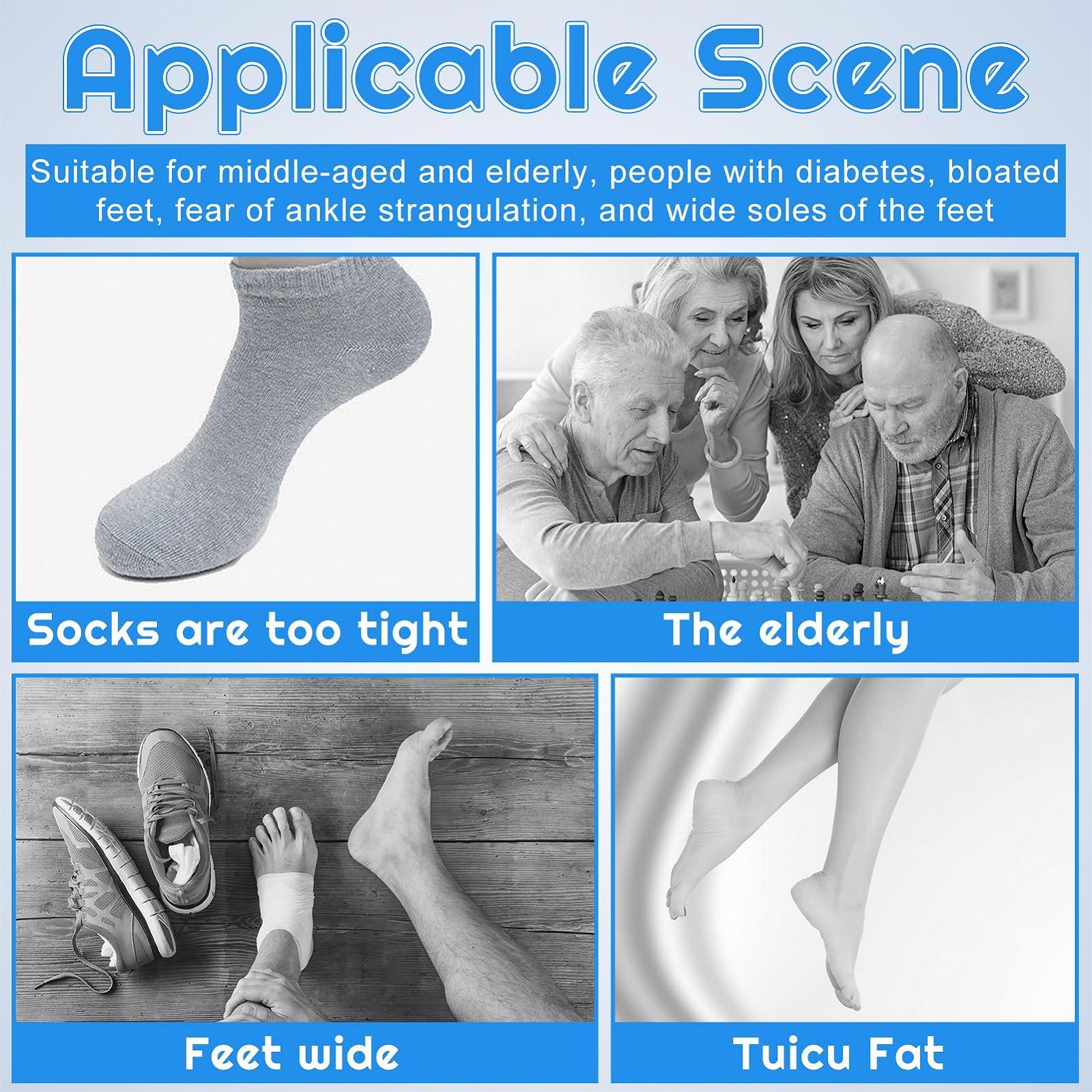 Диабетические носки (6 пар) для мужчин и женщин без резинки, свободного кроя, без компрессии, бесшовные носки для диабетиков, для отекших ног, размер 39-44, черный, универсальный размер, фото №5