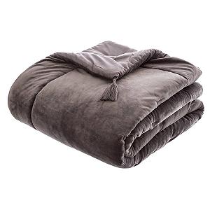 Покривало Оксамитове Atmosphera Sonia Сірий 80 x 180 см Сірий - Фото 1