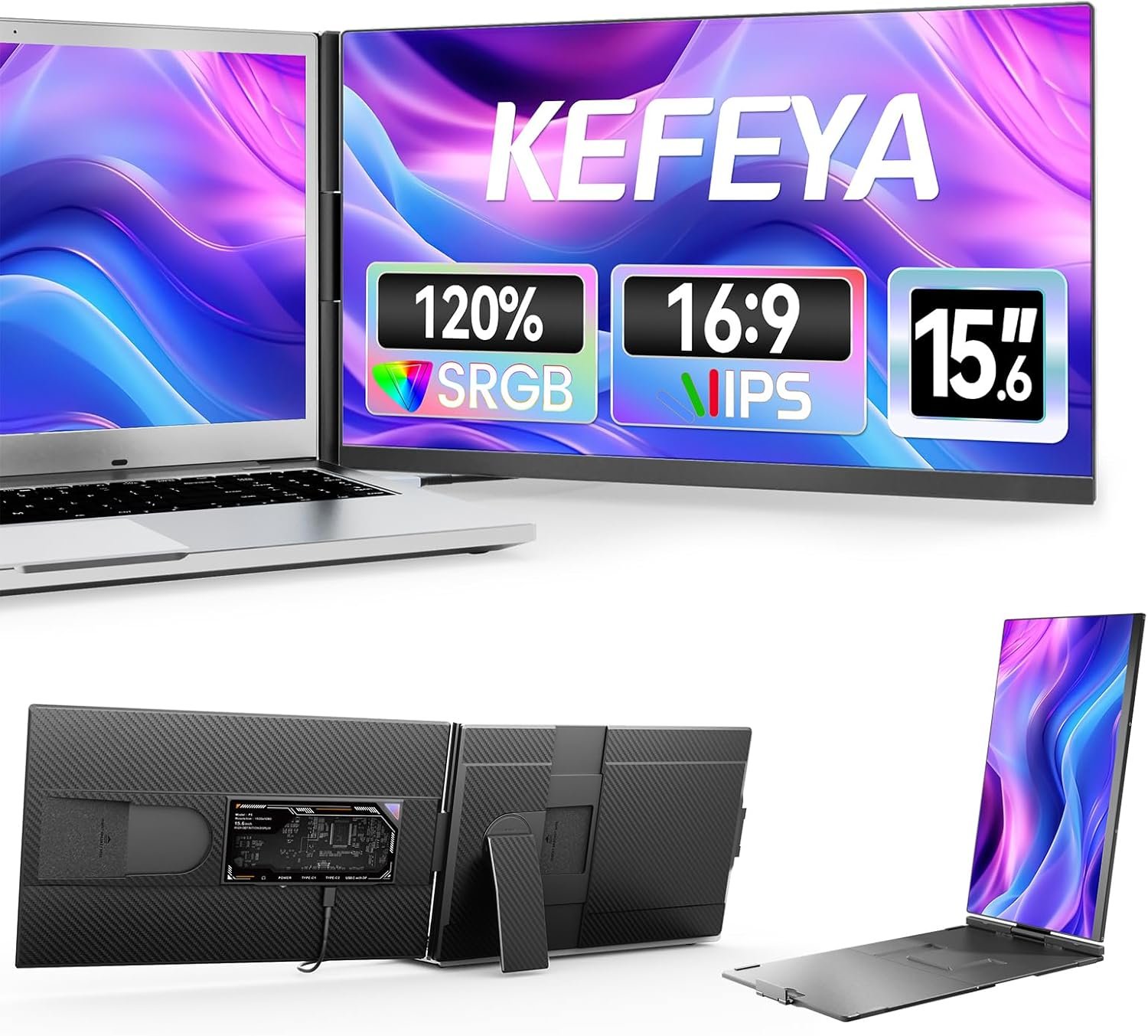 Монітор портативний 15.6" KEFEYA P5 Full HD IPS 60 Гц, фото №1