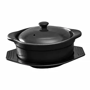 Каструля для тушкування TOYANDONA 1,26 л керамічна з подвійною ручкою та кришкою антипригарна - Фото 1