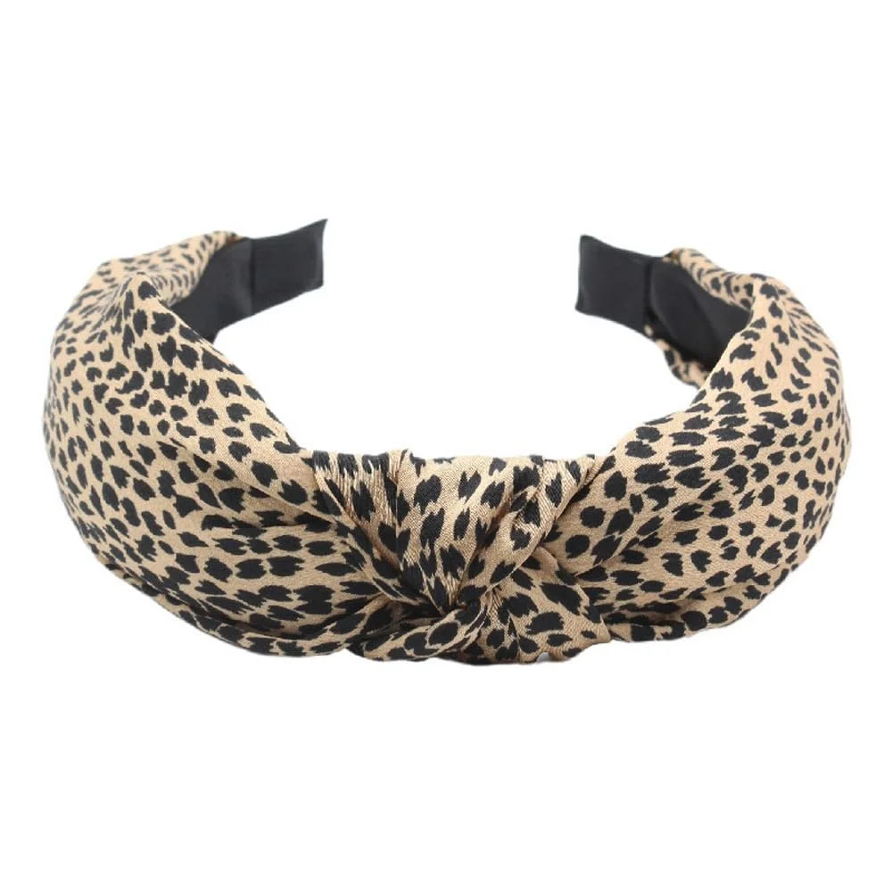 Обруч на голову Комплект 4 шт. Однотонні та з леопардовим принтом, фото №4