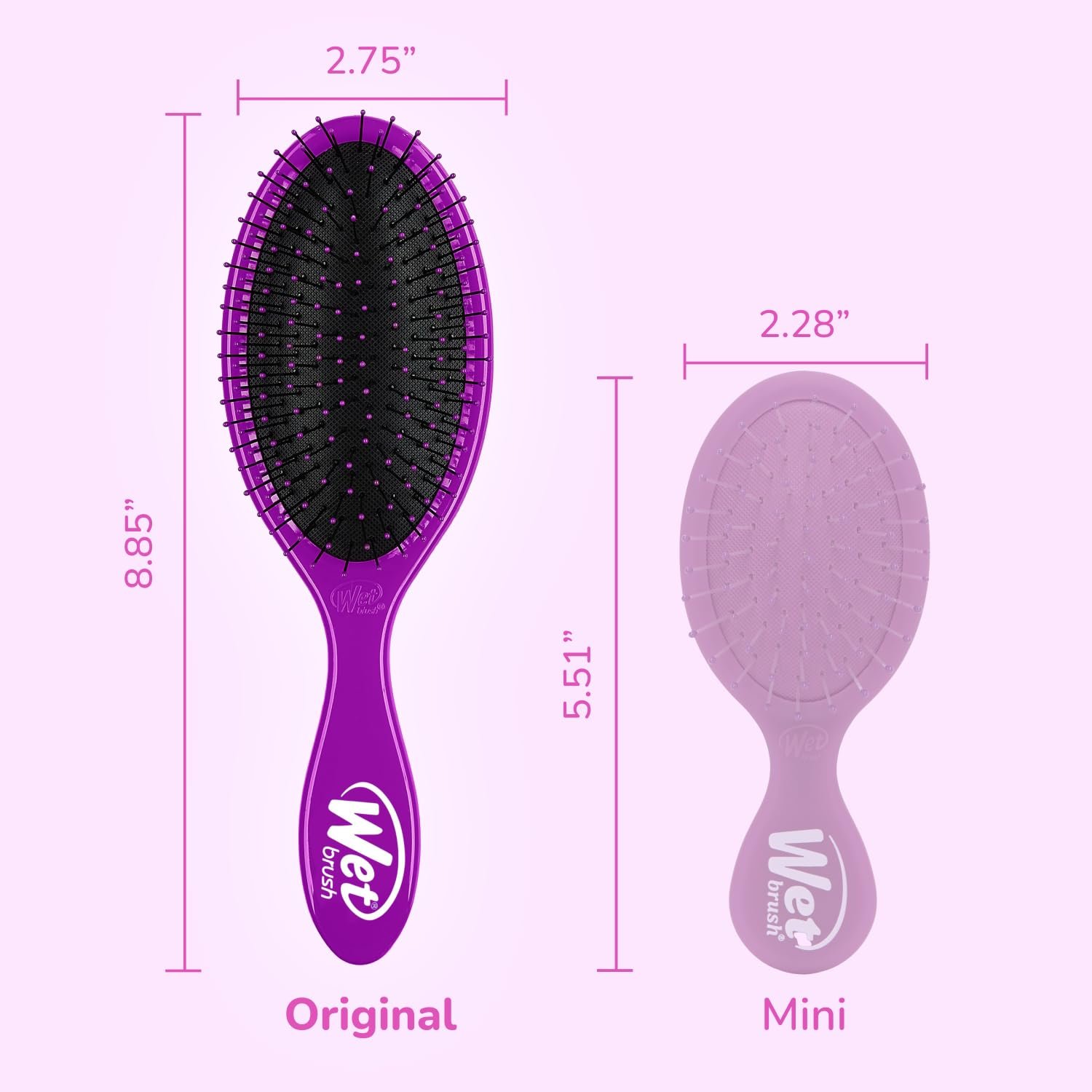 Щітка для волосся Wet Brush Original Detangler Рожевий/фіолетовий, 2 шт, фото №4