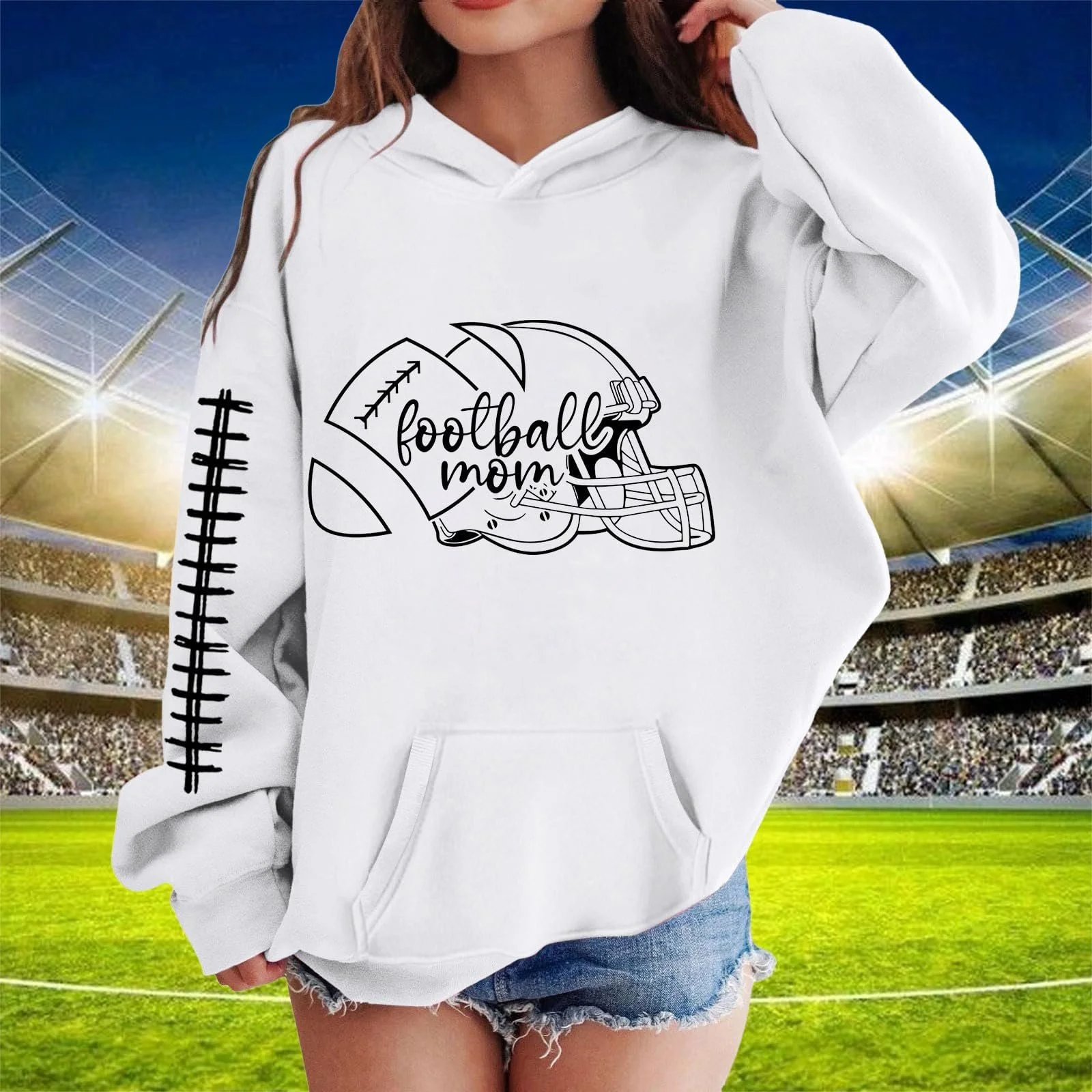 Худи для девочки с бейсбольным принтом, мягкий пуловер, для подростков, фото №3