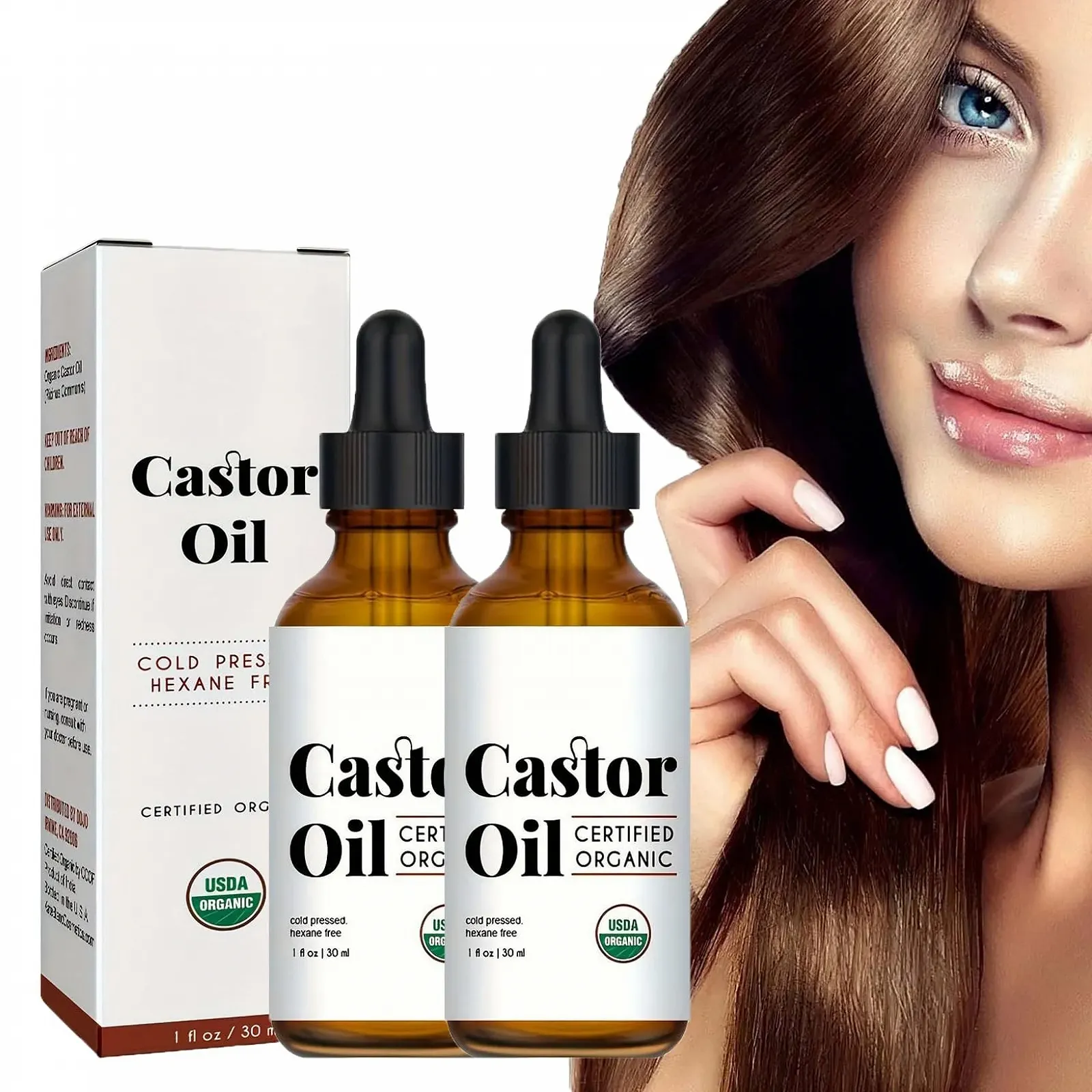 Органічна рицинова олія для росту волосся, фото №1