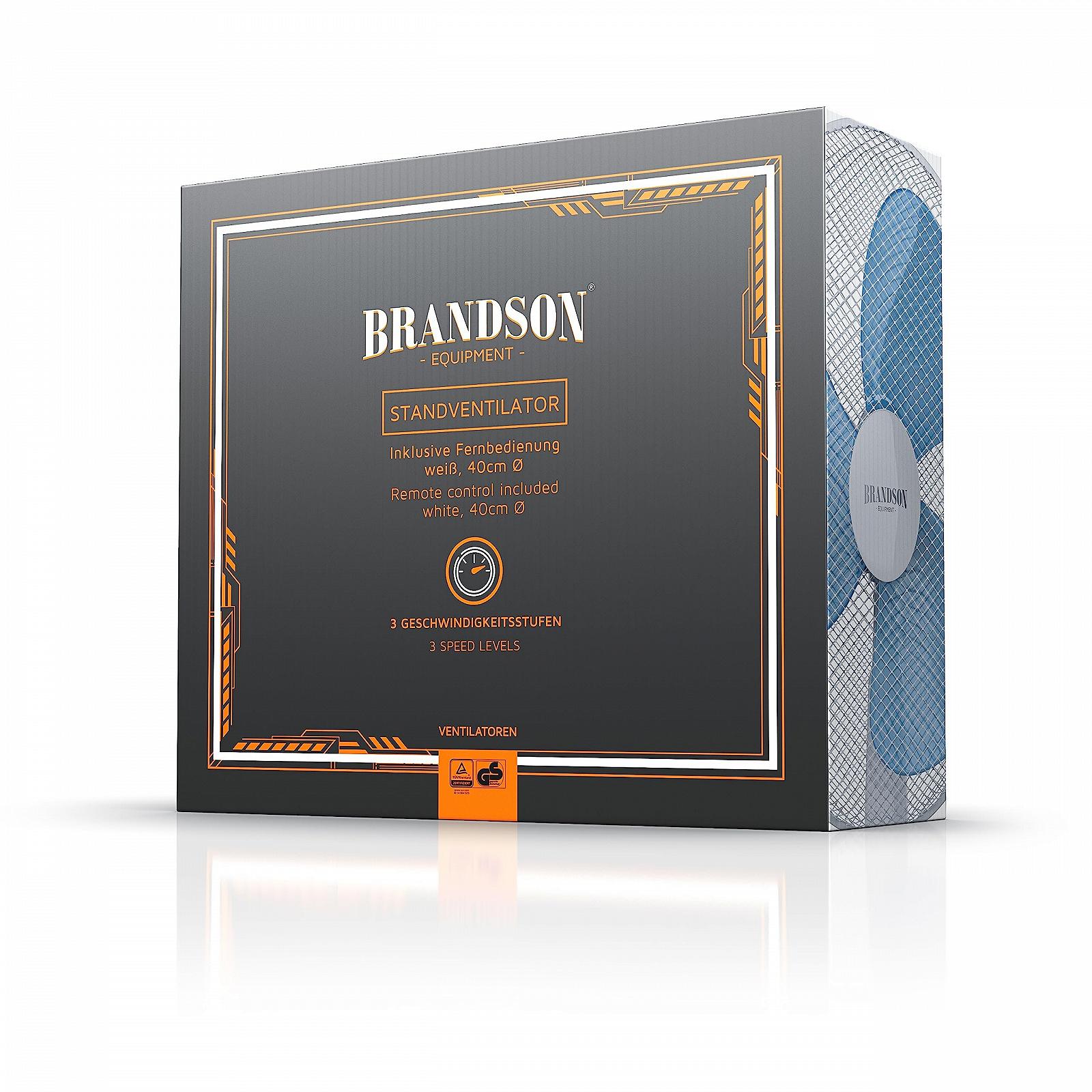 Вентилятор Brandson напольный с пультом дистанционного управления, регулируемая высота, регулируемый угол наклона, 50 Вт, 3 скорости, функция вращения на 80°, белый, фото №8
