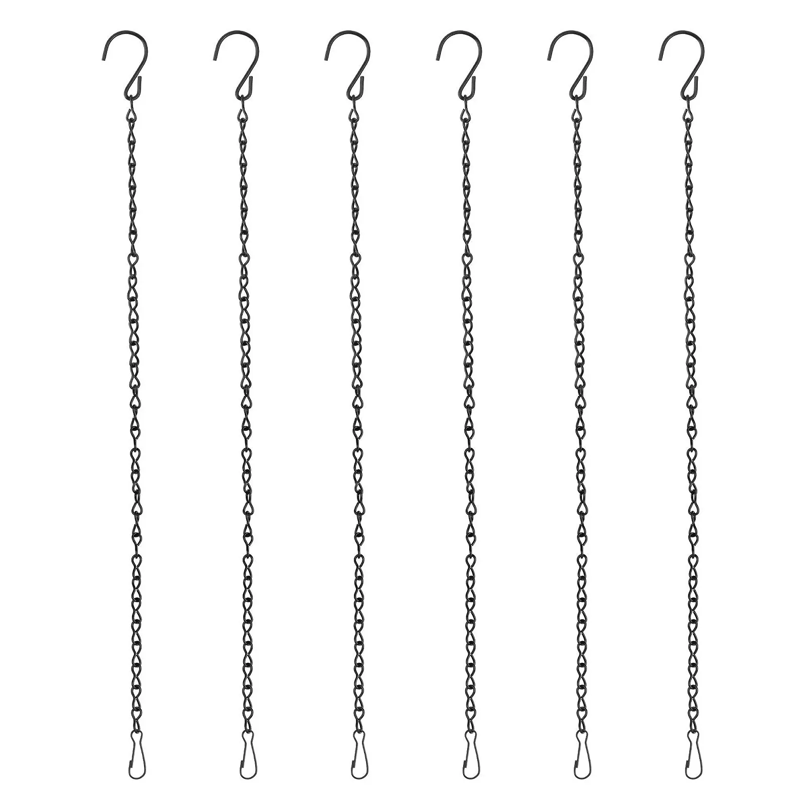 Ланцюги для підвісних кошиків 6 шт. 50 см металеві з гачками, фото №1