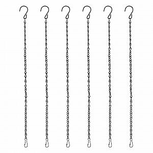 Ланцюги для підвісних кошиків 6 шт. 50 см металеві з гачками - Фото 1