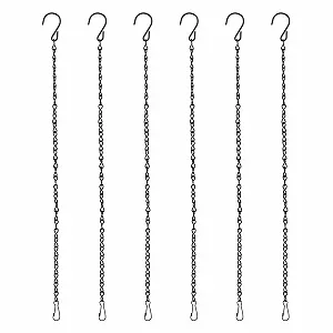 Ланцюги для підвісних кошиків 6 шт. 50 см металеві з гачками - Фото 1