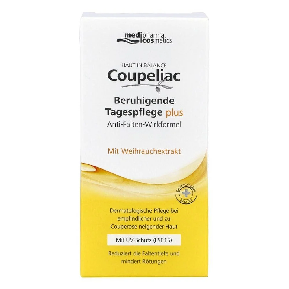 Денний крем Coupeliac Plus заспокійливий для шкіри схильної до куперозу SPF 15 50 мл, фото №2 Денний крем Coupeliac Plus заспокійливий для шкіри схильної до куперозу SPF 15 50 мл, фото №2