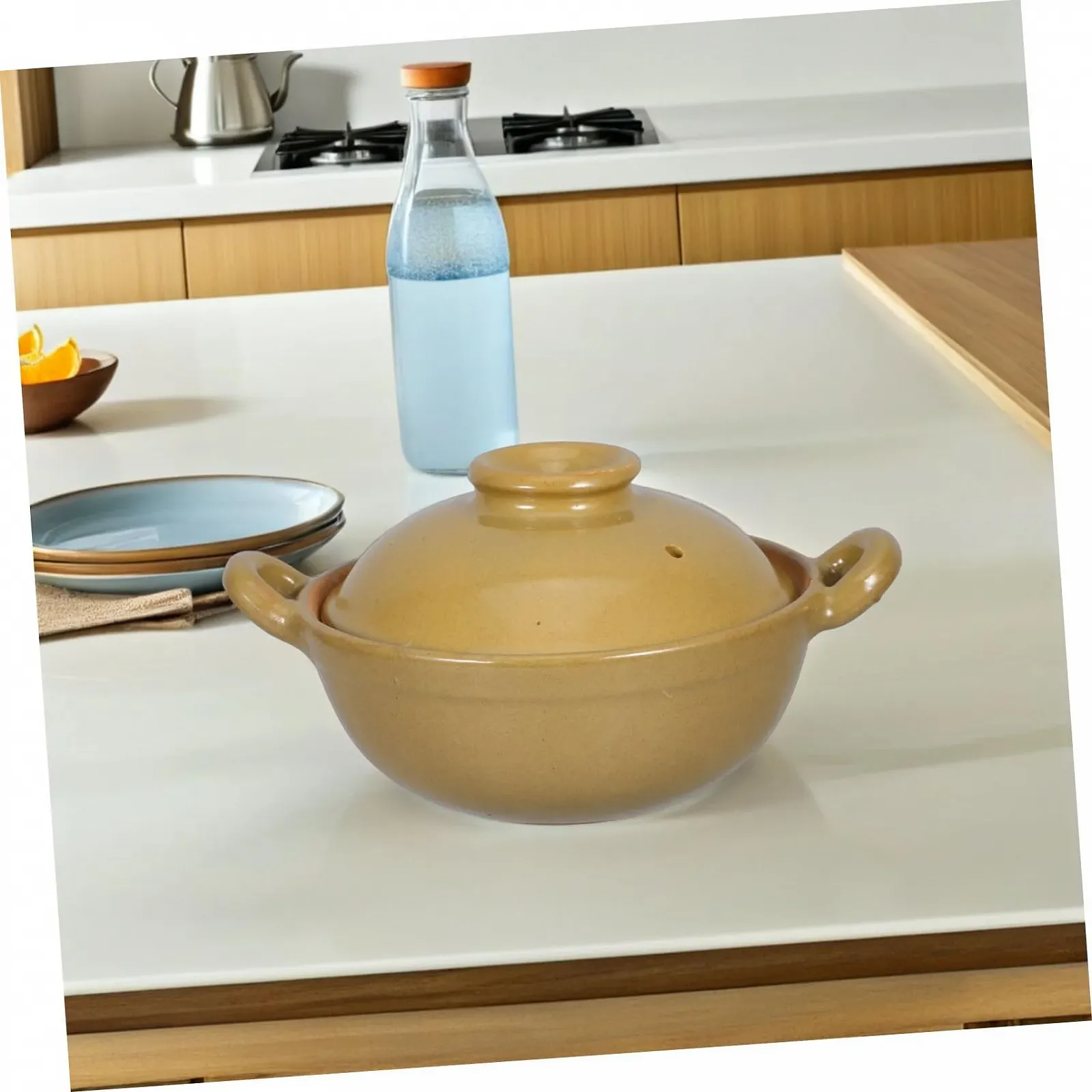 Кастрюля для тушения VALICLUD Керамическая с крышкой 500 мл Термостойкая Черная, фото №5