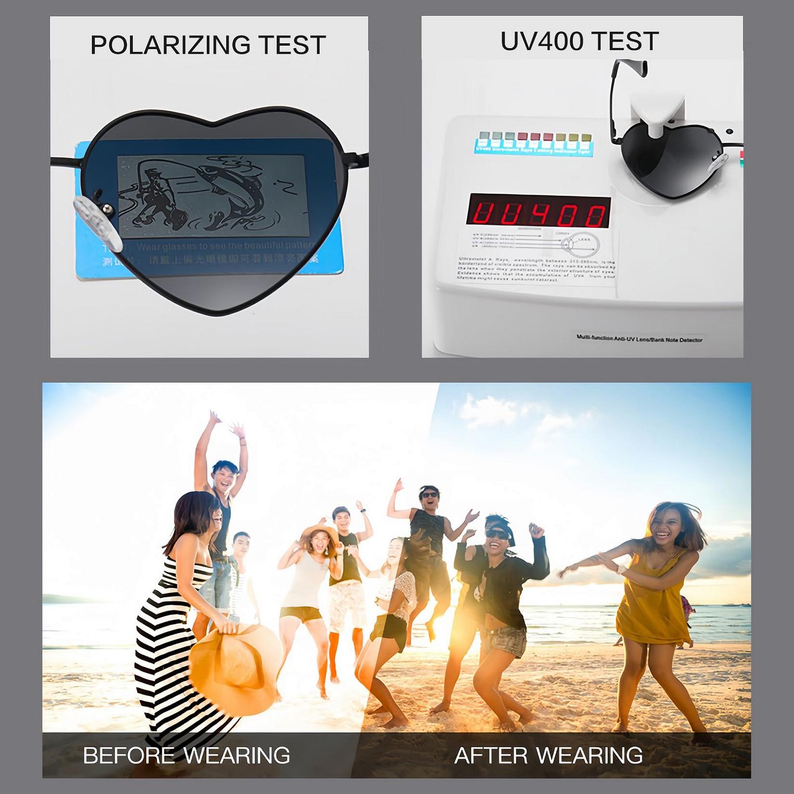 Сонцезахисні Окуляри Серцеподібні RUNHUIS Поляризовані Вінтажні Ретро UV400, фото №4