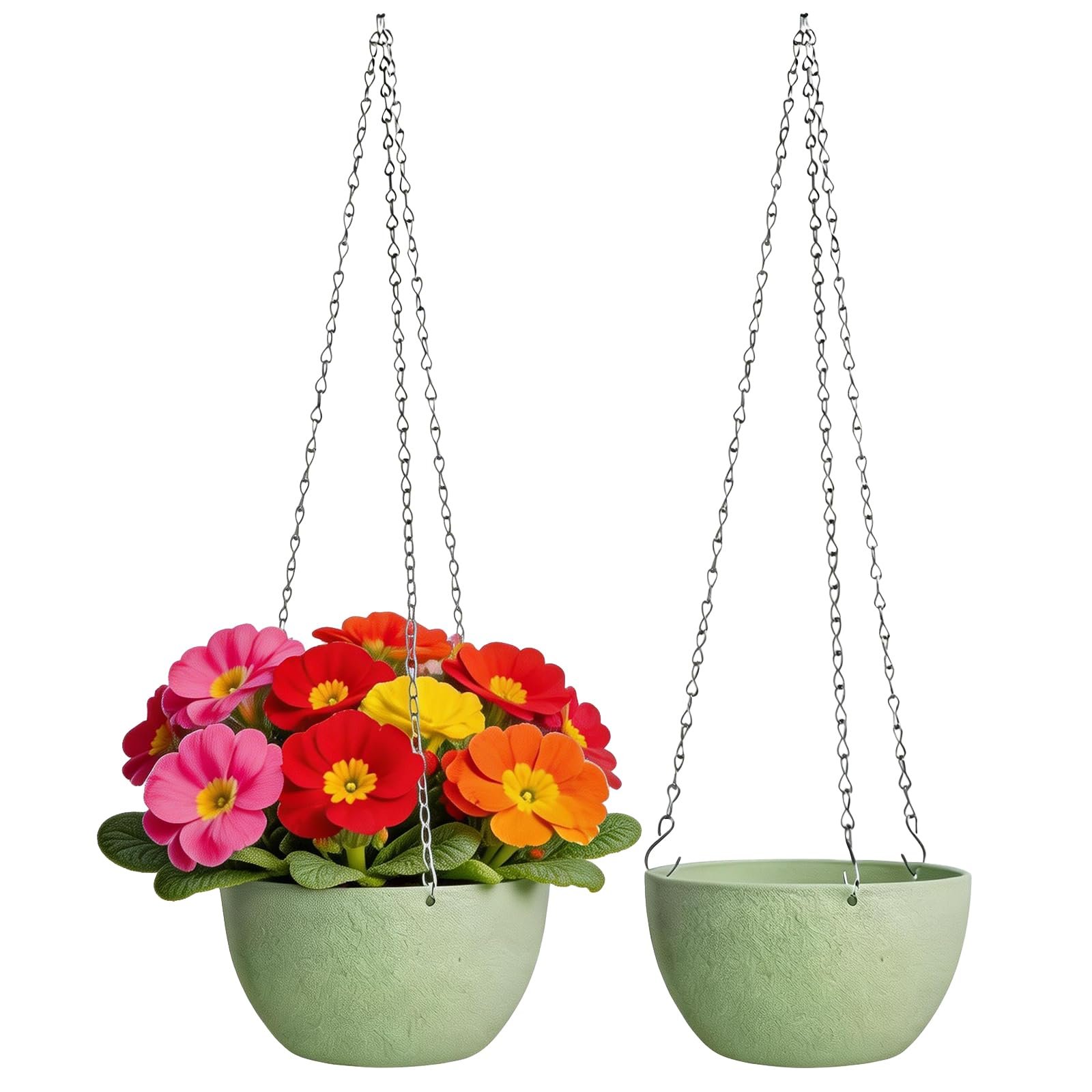 Підвісні кашпо XXXFLOWER Набір з 2 шт. з дренажними отворами та ланцюжком Пластик, фото №1