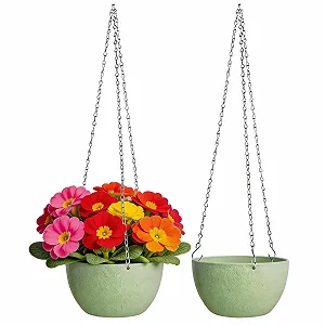 Подвесные кашпо XXXFLOWER Набор из 2 шт. с дренажными отверстиями и цепочкой Пластик - Фото 1