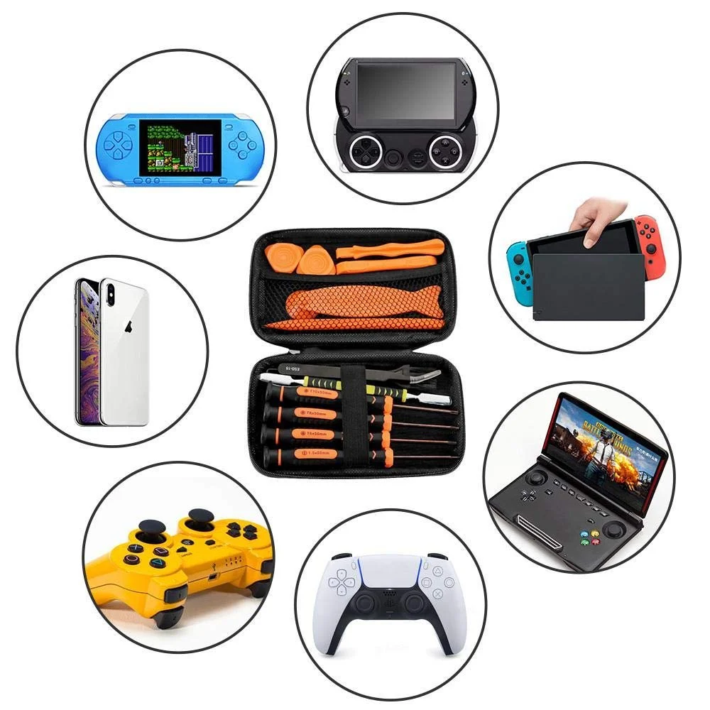 Набор отвёрток Torx для Xbox One, Xbox 360, PS3, PS4 Controller, ремонтный набор с отвёртками Torx T6, T8, T10, инструментом для вскрытия, щёткой и антистатическим пинцетом в сумке EVA, фото №5