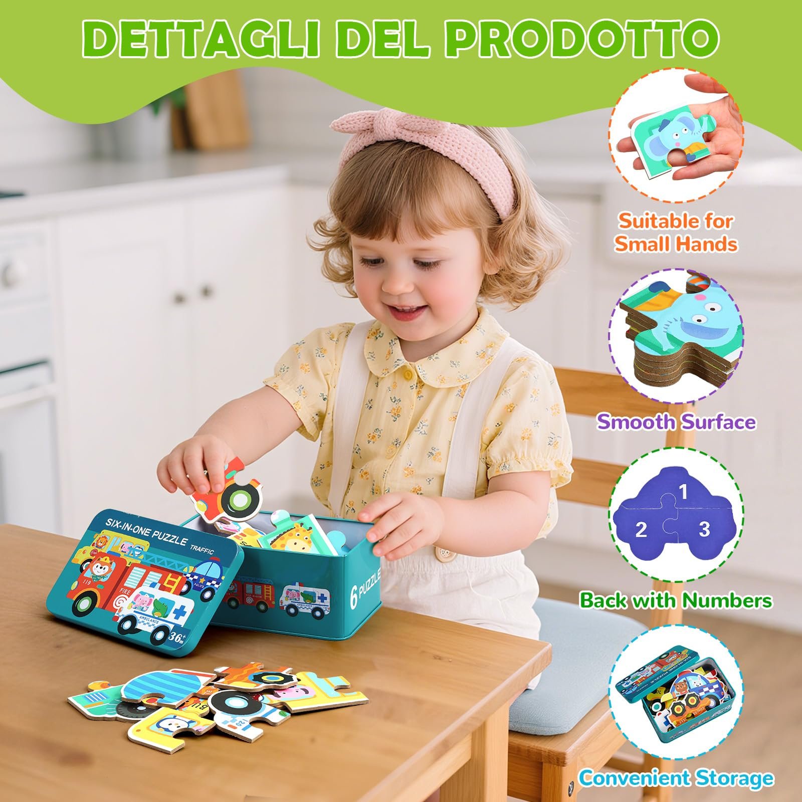 Детский пазл BBLIKE 6 картинок Транспорт от 3 лет, фото №4