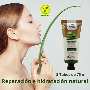 Крем для рук Vegan Aloe Vera Успокаивающий и защитный для мужчин и женщин 2 тюбика по 75 мл Обезжиренная формула Восстанавливающий и регенерирующий увлажнитель для рук и ногтей synthetic.ua - Фото 1