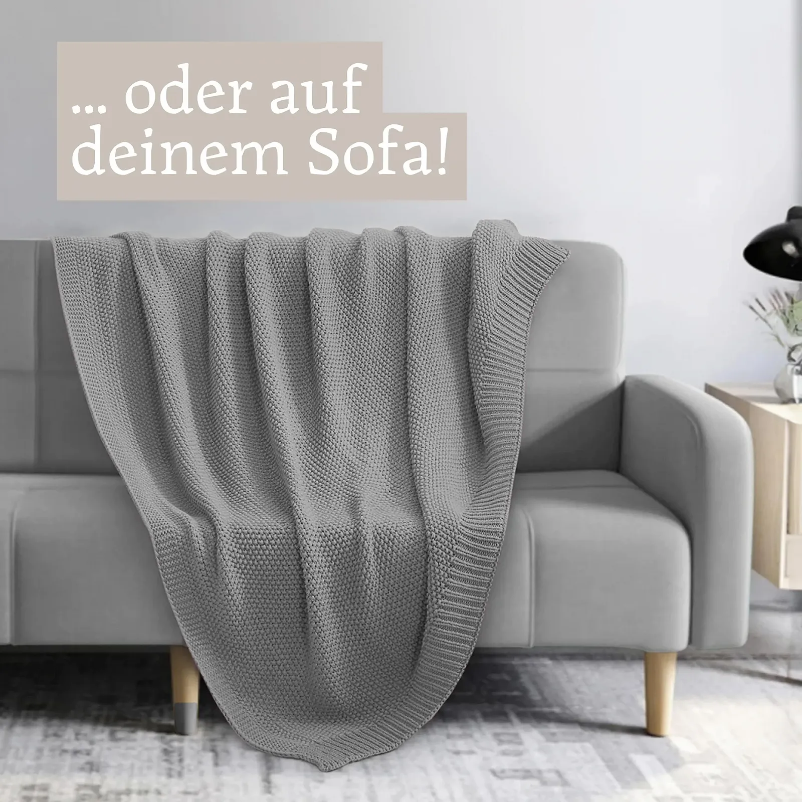 В’язаний Плед Сірий 120 x 150 см, фото №4