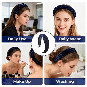 Обруч на голову плетеный бархатный женский аксессуар для волос synthetic.ua - Фото 1