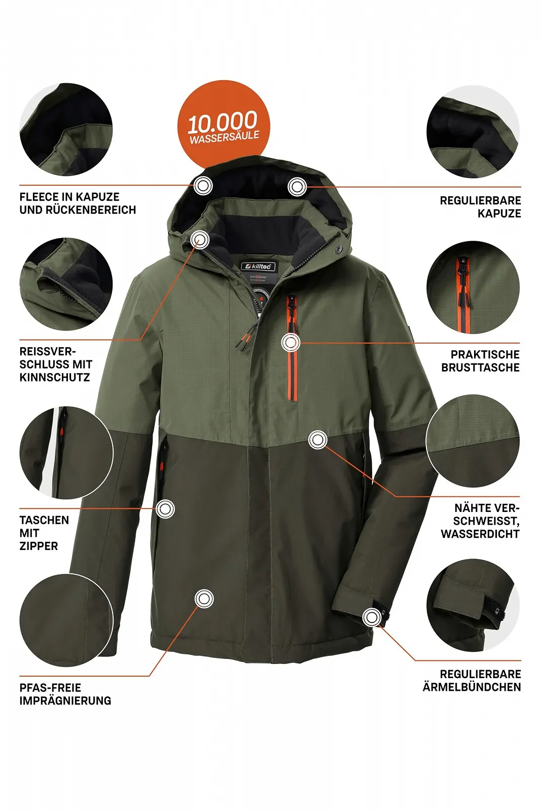 Куртка для хлопчиків Outdoor Killtec Kow 222 Bys з капюшоном, фото №6 Куртка для хлопчиків Outdoor Killtec Kow 222 Bys з капюшоном, фото №6