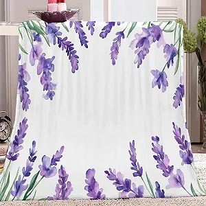 Плед фланелевий Premium, Акварельний лавандовий край, Фіолетовий, 200 x 200 см - Фото 1