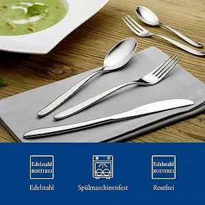 Ложка столова Villeroy & Boch SoftWave Набір 12 шт, 212 мм, срібна synthetic.ua - Фото 1