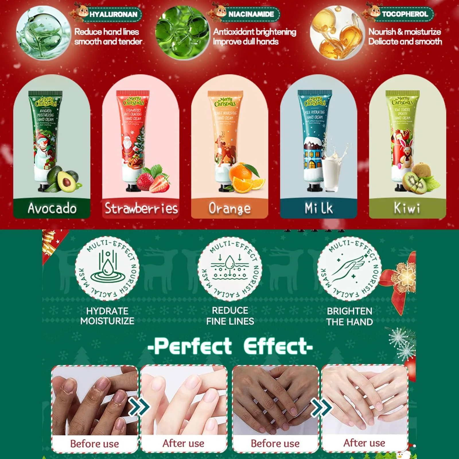 Набір Різдвяних Кремів для Рук, Міні-набір, 5 шт, фото №3