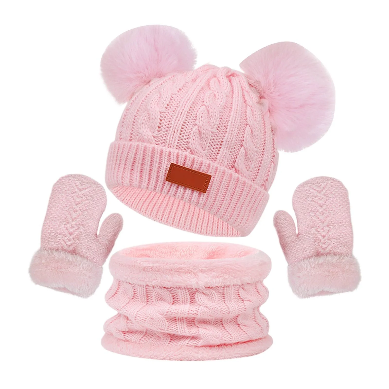 В'язана дитяча шапка Тепла шапка з помпоном, фото №1