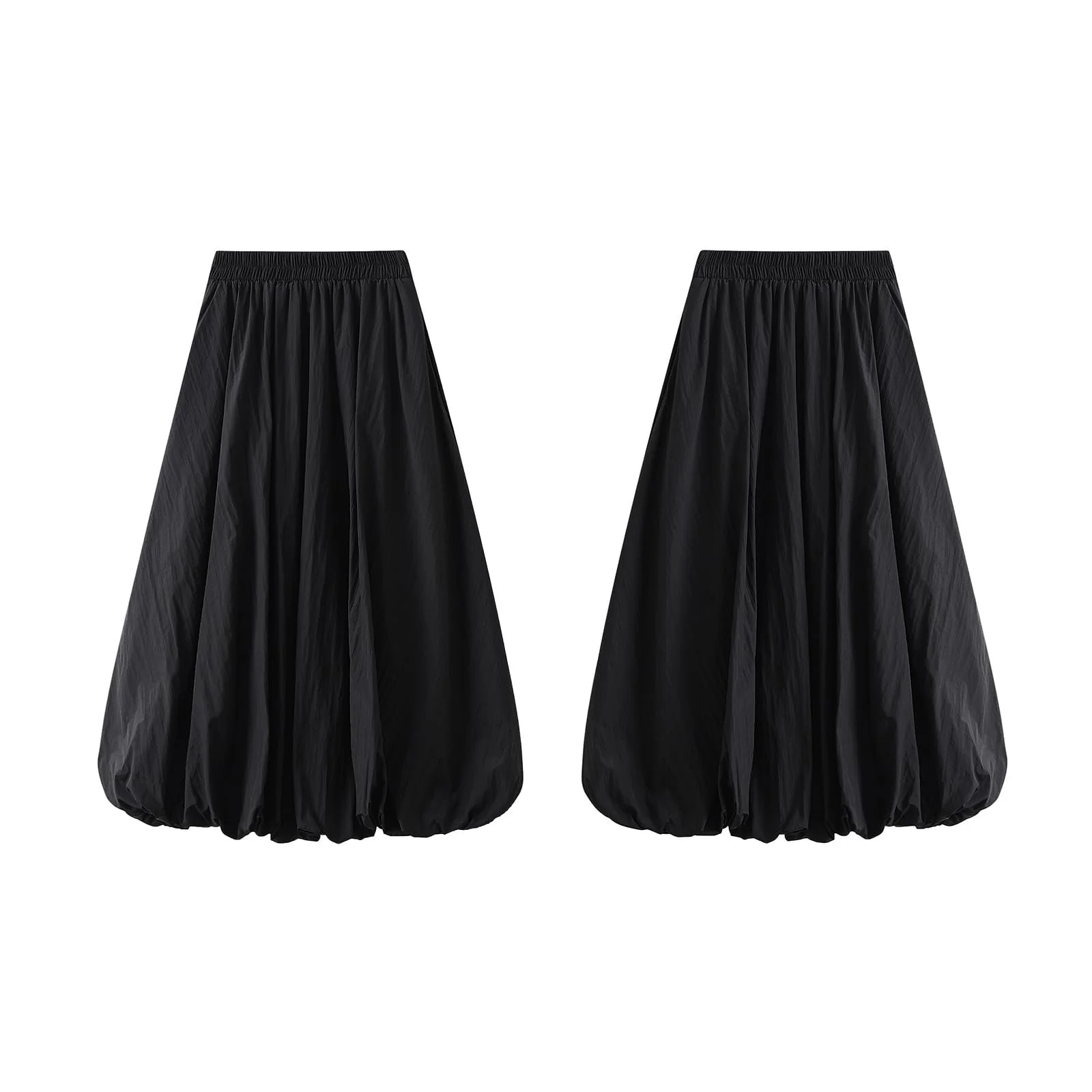 Юбка-макси FeMereina Y2K Bubble, Длинная юбка-баллон, Элегантная плиссированная юбка с высокой талией А-силуэта, Повседневная юбка с оборками и волнистым низом, фото №7
