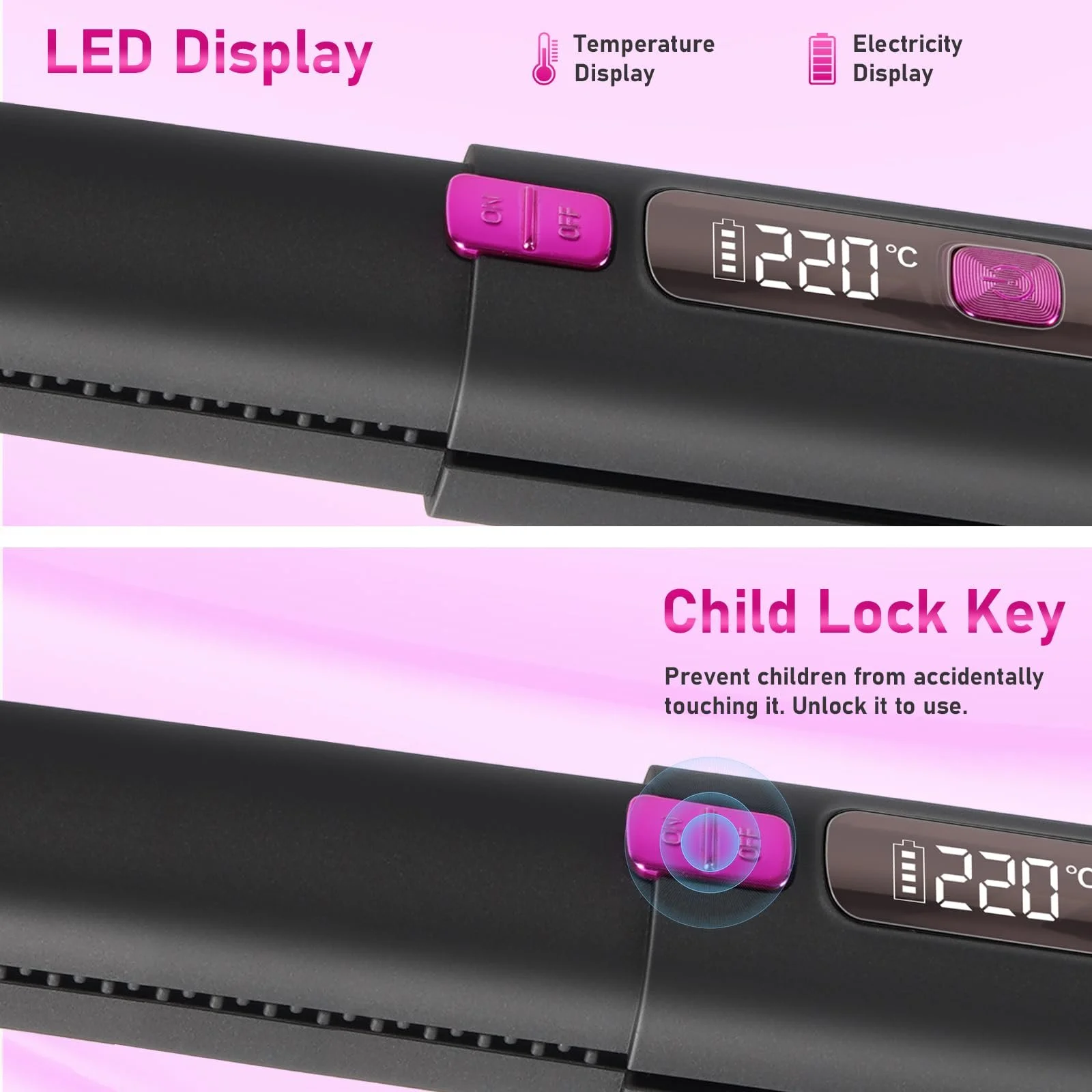 Міні-випрямляч SOPPY 2-in-1 Wireless 4500 mAh з іонізацією 160-220°C швидке нагрівання 20с, фото №5