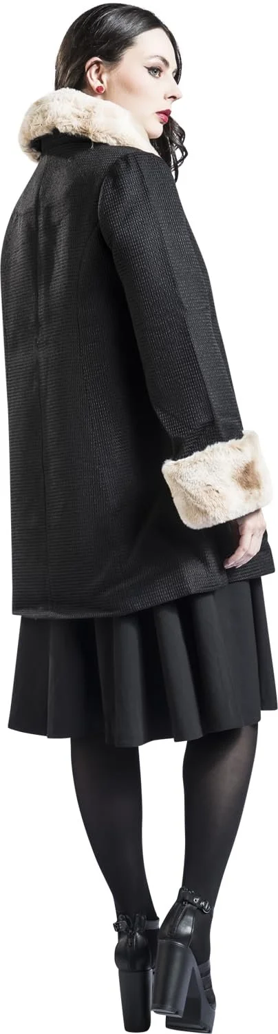 Пальто Hell Bunny Faustine Жіноче Чорний/Бежевий, фото №8 Пальто Hell Bunny Faustine Жіноче Чорний/Бежевий, фото №8