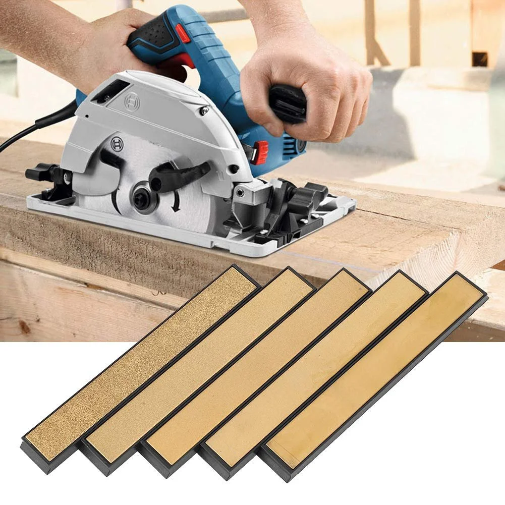 Набор точильных камней 5 шт. титановое напыление Emery 80-2000 Grit с ABS базой 23 x 160 мм, фото №3