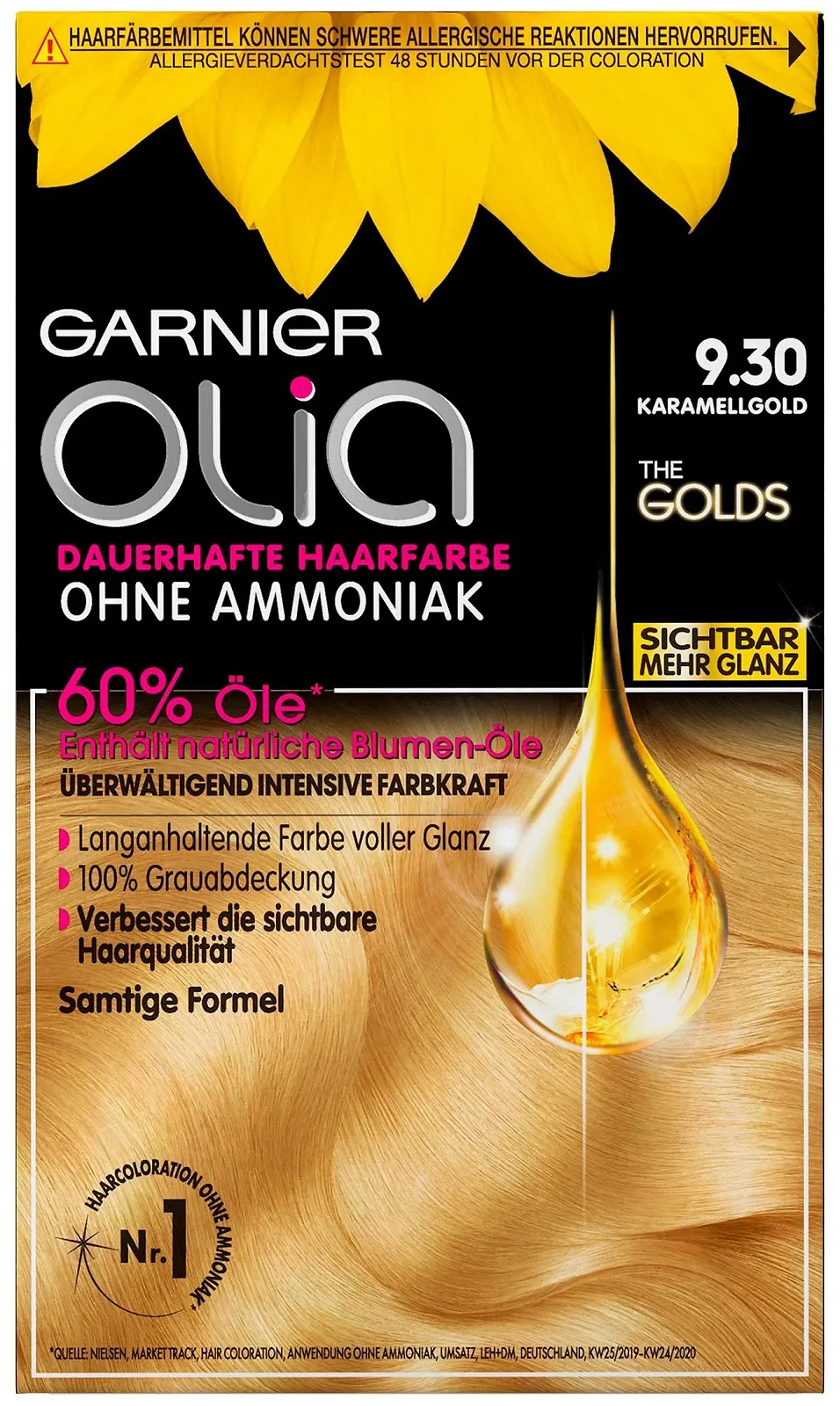 Фарба для волосся Garnier Olia 9.30 Карамельне золото, 60 г, фото №1