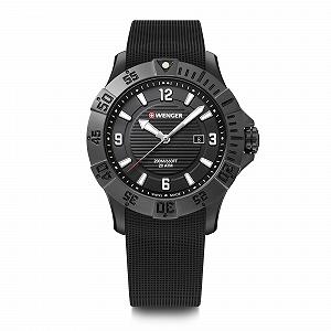 Часы WENGER Seaforce 01.0641.134 Мужские Диаметр 43 мм Swiss Made Аналоговые Кварцевые Водонепроницаемые до 200 м Силиконовый Ремешок Черные - Фото 1
