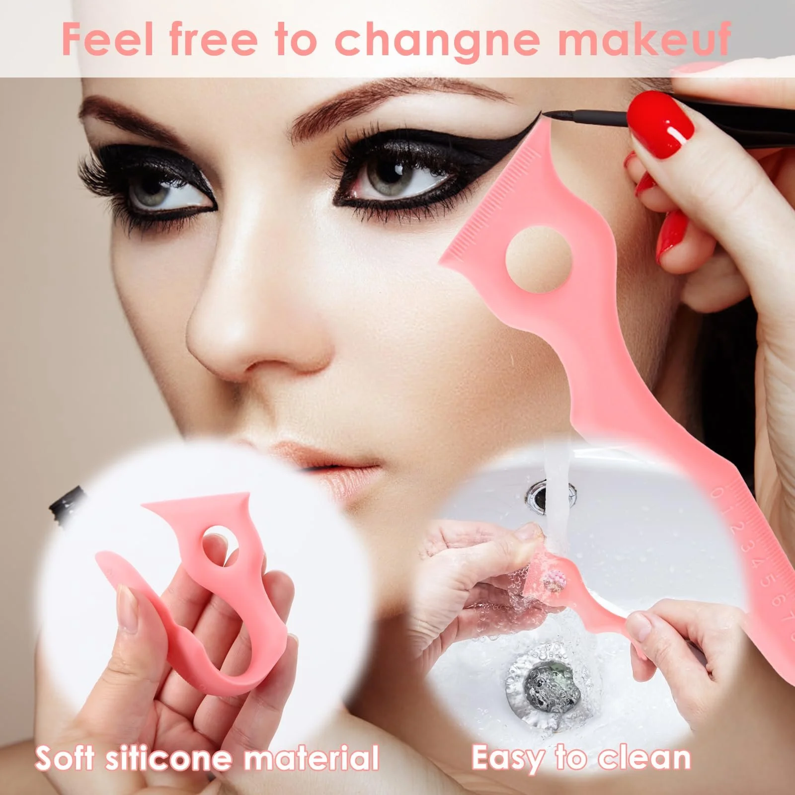 Трафареты для подводки силиконовые 3 шт., фото №4 Трафареты для подводки силиконовые 3 шт., фото №4