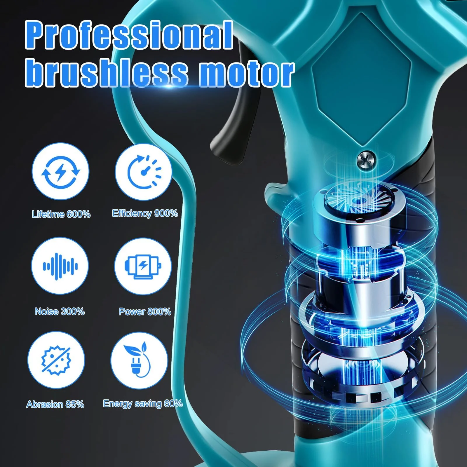 Секатор акумуляторний, Max 65 мм (діаметр різання), сумісний з Makita 18 V, з безщітковим мотором, LCD дисплей (без батареї), фото №2