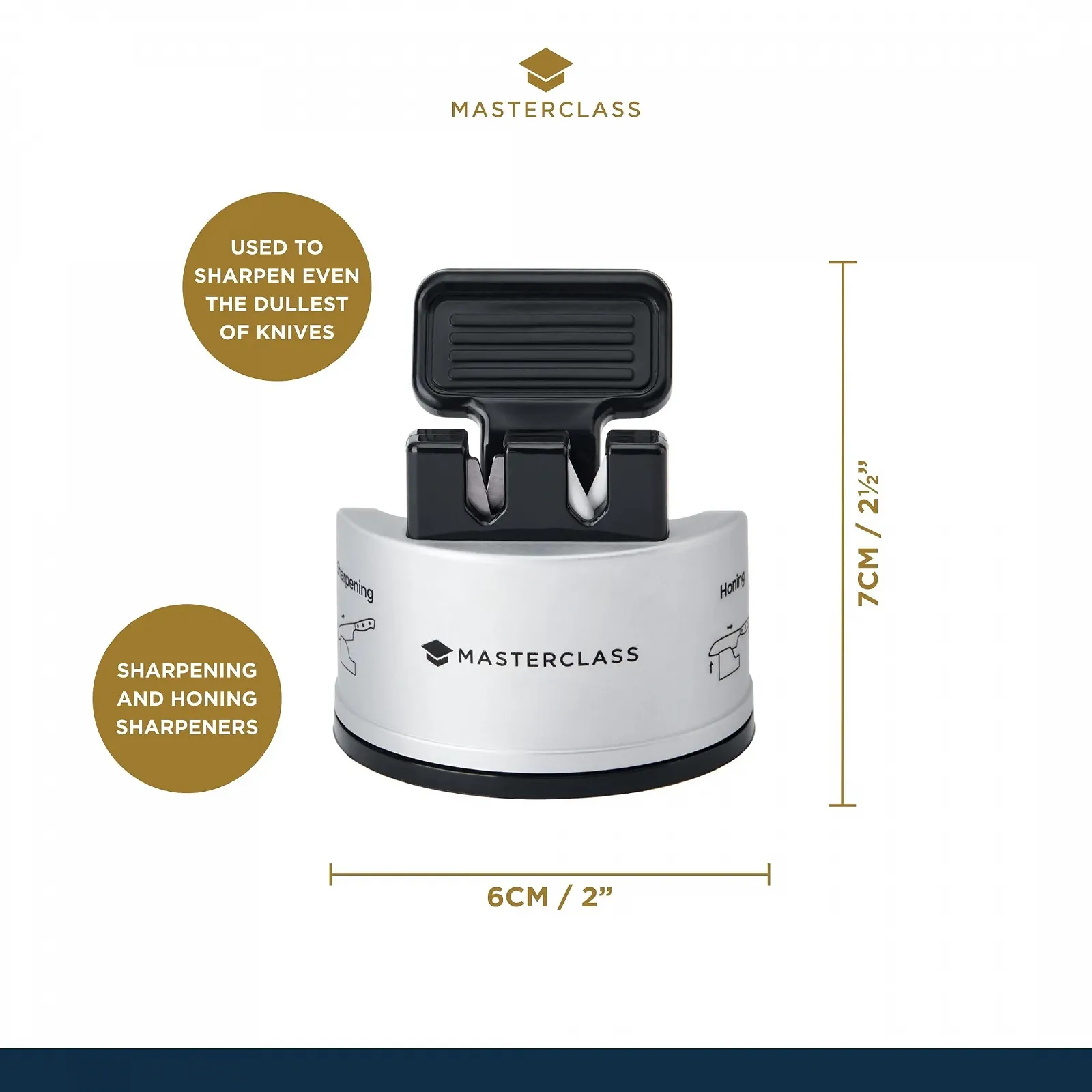 Точило для ножів MasterClass Smart Sharp Dual 2 леза Silver, фото №5 Точило для ножів MasterClass Smart Sharp Dual 2 леза Silver, фото №5