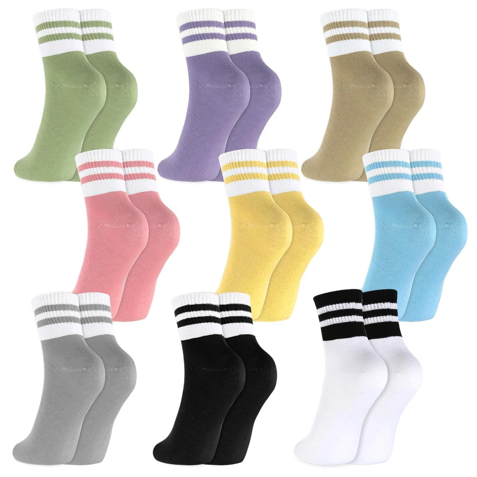 9 пар носков, женские, размер 39-42, эластичные, разноцветные теннисные носки, спортивные носки в полоску, хлопковые носки для тенниса, спорта, бега, зала, работы, фото №1 9 пар носков, женские, размер 39-42, эластичные, разноцветные теннисные носки, спортивные носки в полоску, хлопковые носки для тенниса, спорта, бега, зала, работы, фото №1