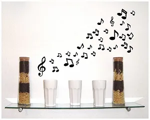 Наклейка на стіну Music Creative Set 30 шт. Чорний 070 32x22 см synthetic.ua - Фото 1