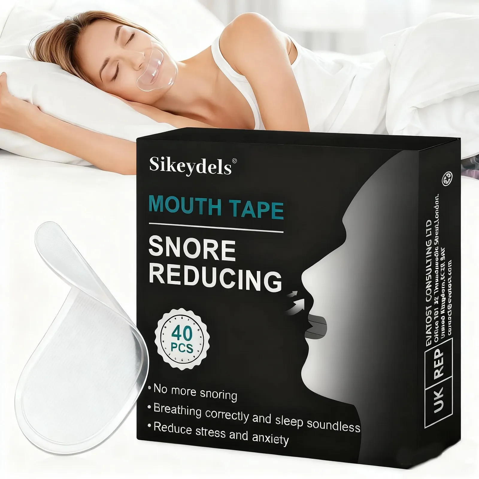 Пластырь от храпа 40 шт, прозрачный, фото №1