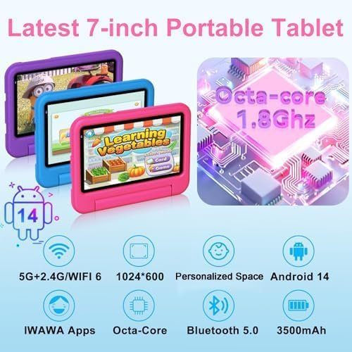 Планшет 7" DEERTIME E10 4+6/64Gb 8 ядер Android 14 3500 mAh Рожевий, фото №5