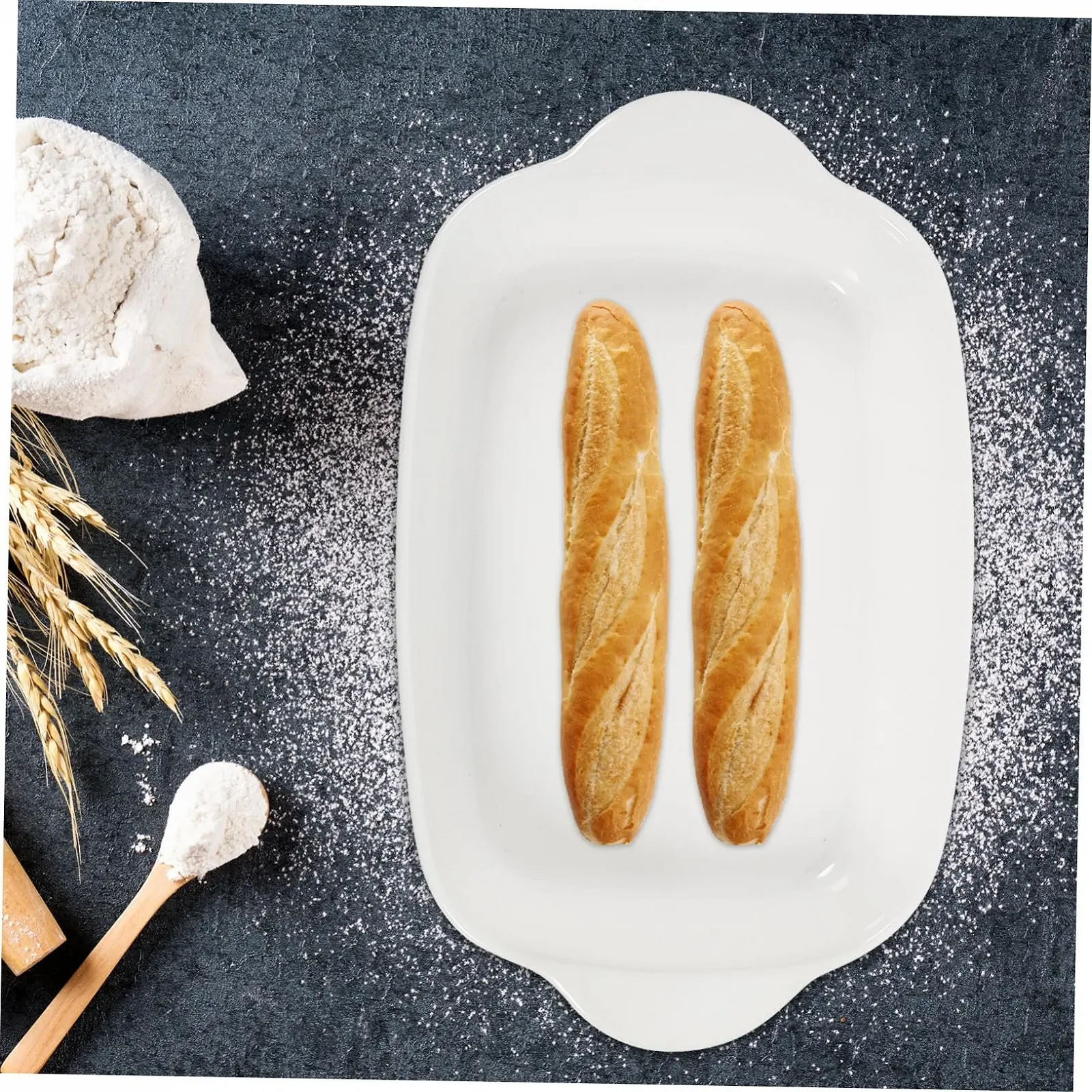 Форма для запікання GLEAVI керамічна з подвійними ручками для лазаньї піци та тортів, фото №6