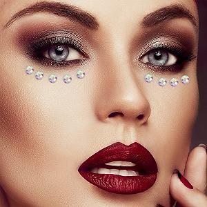 Наклейки Стразы для глаз FRCOLOR 12 листов, драгоценности для лица, наклейки для ногтей, драгоценности для тела, смола с клеевой вставкой synthetic.ua - Фото 1