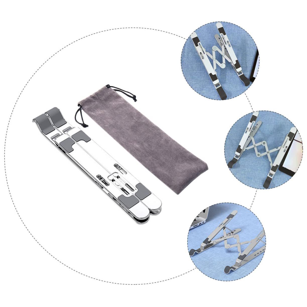 Підставка для ноутбука складана алюмінієва сплав Gatuida з регулюванням висоти та функцією охолодження, фото №5