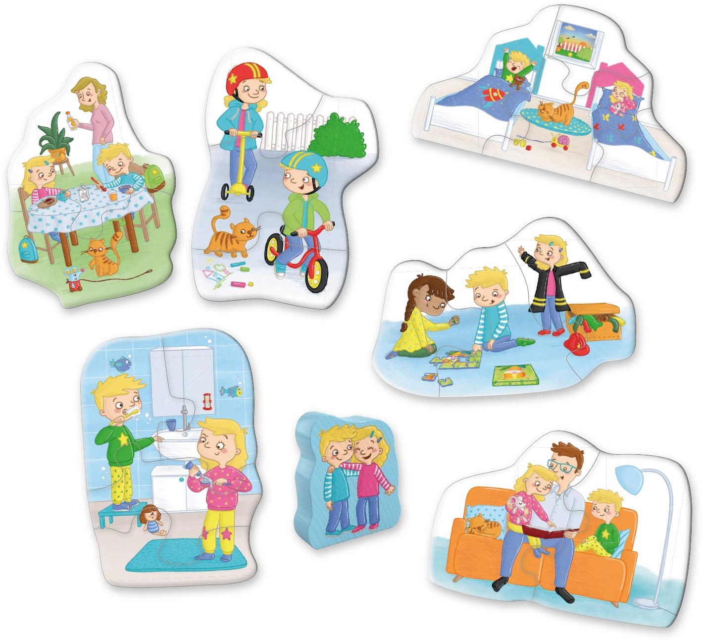 Пазл HABA 6 First Puzzles 305235 My Day 6 пазлов с деревянной фигуркой от 2 лет, фото №5