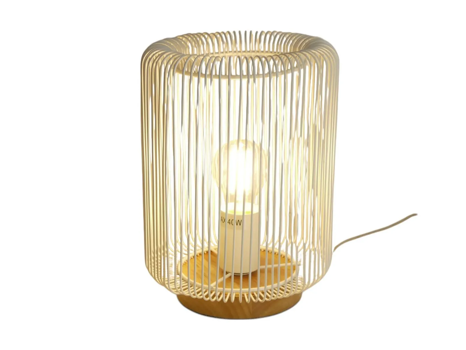 Настільна лампа Dapo Jana метал / дерево біла, фото №1