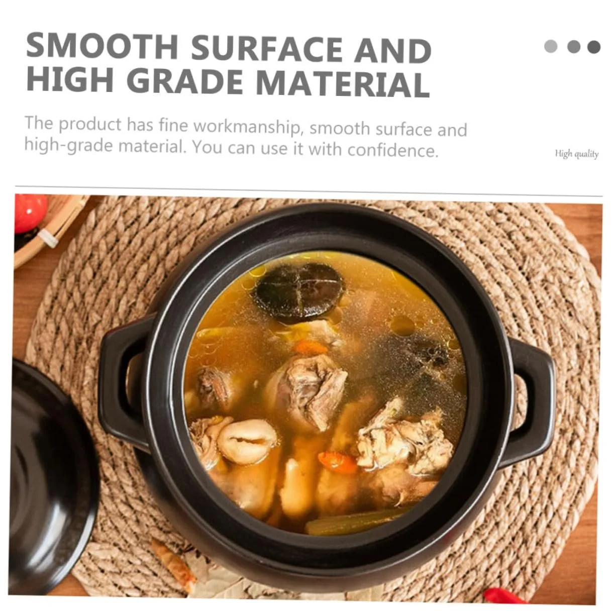 Кастрюля-жаровня Alipis керамическая глиняная термостойкая черная для риса и супа, фото №7