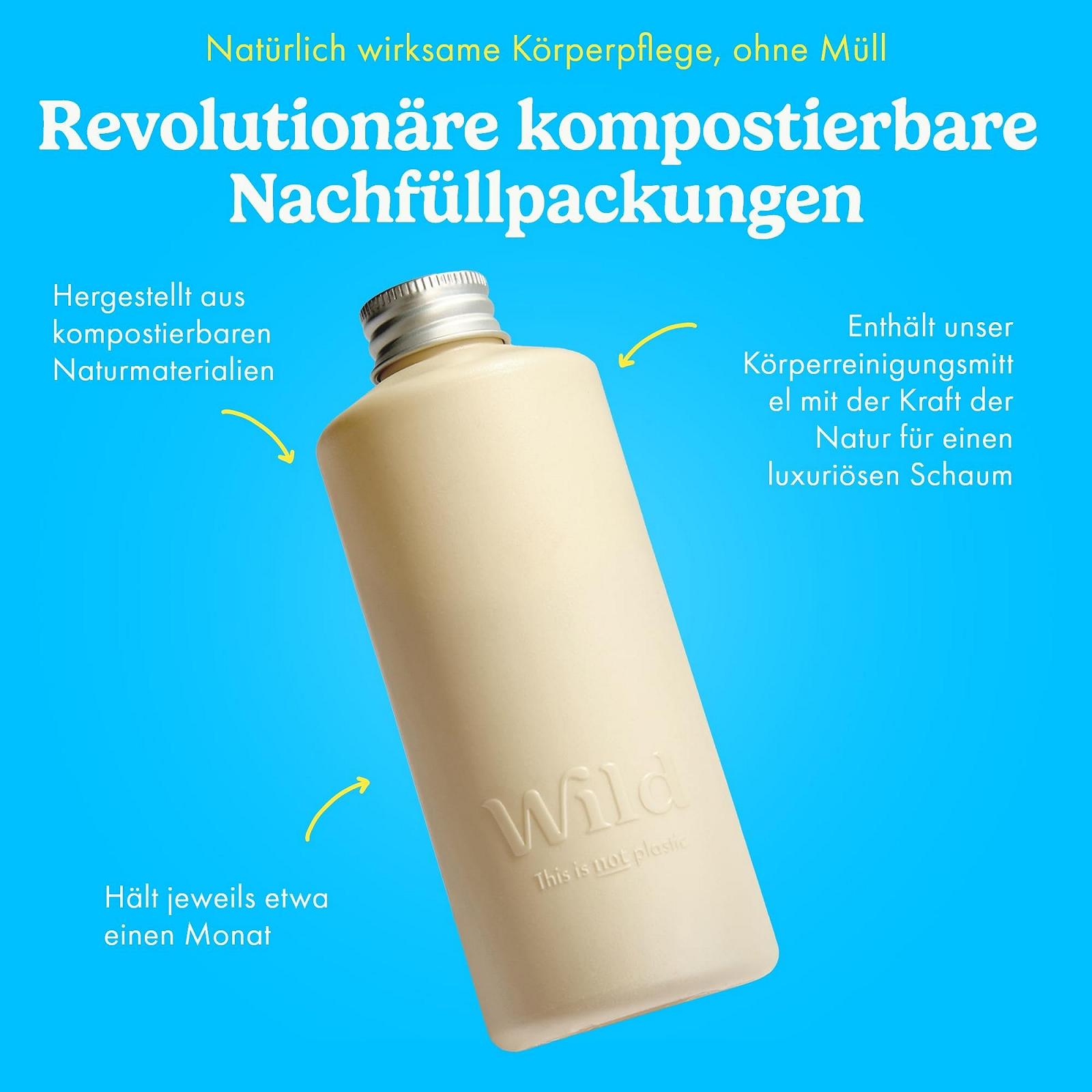 Стартовий набір натурального гелю для душу Wild у рожевому футлярі з 3 змінними блоками Honey & Almond, Amber & Oud та Santorini Sunset, фото №3